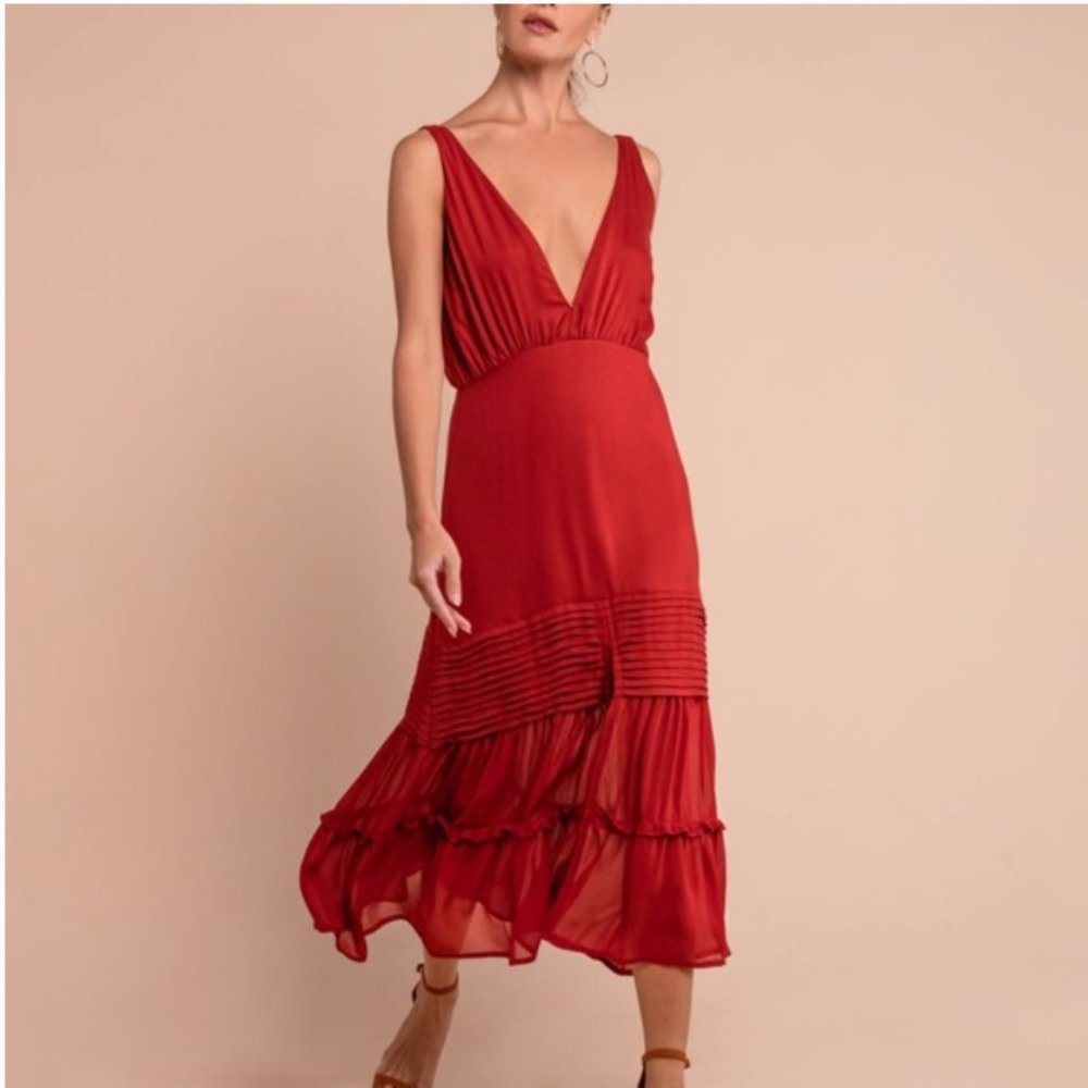 Aura Lauren Midi Dress Red